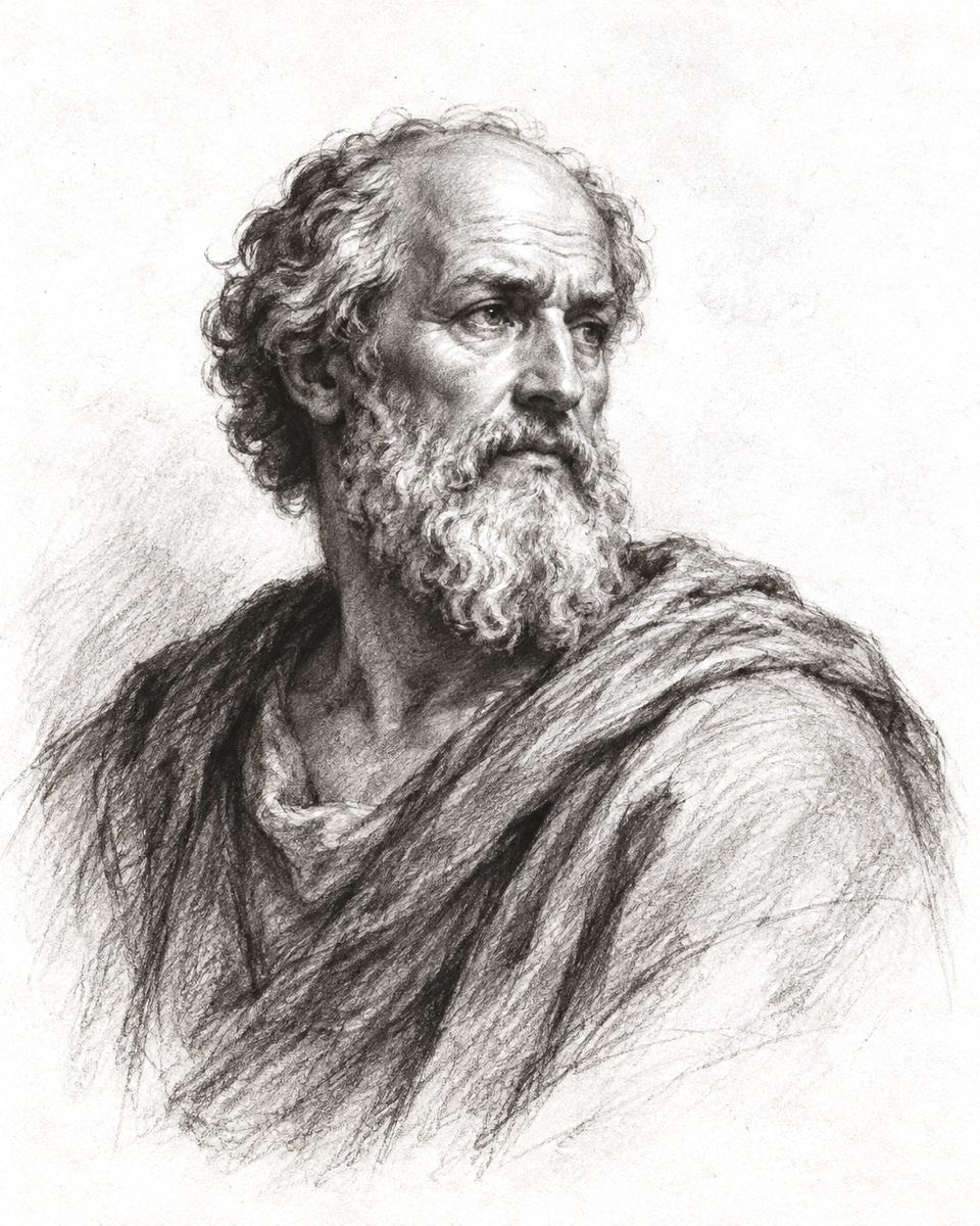 Charcoal sketch of Epictetus