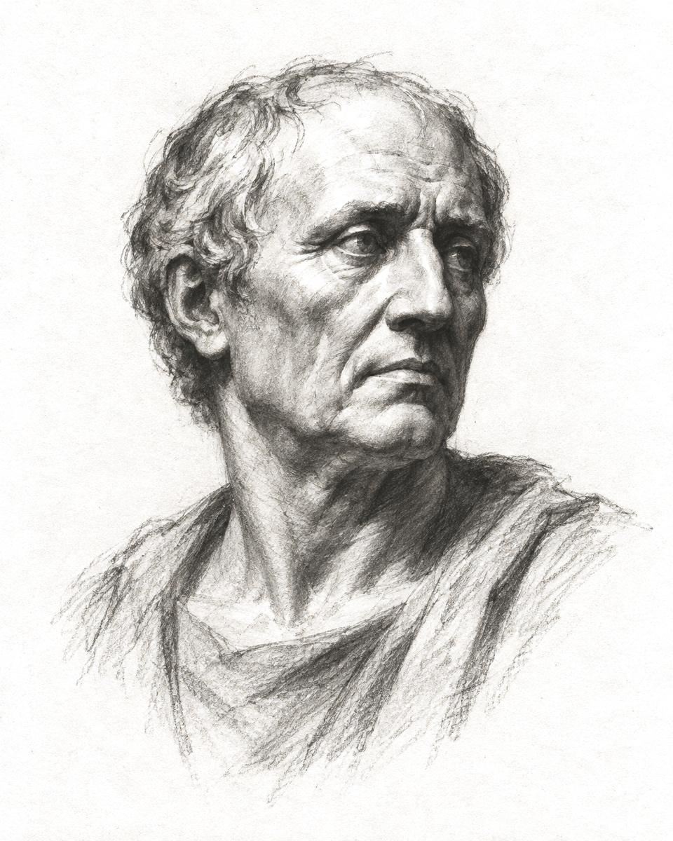 Charcoal sketch of Seneca